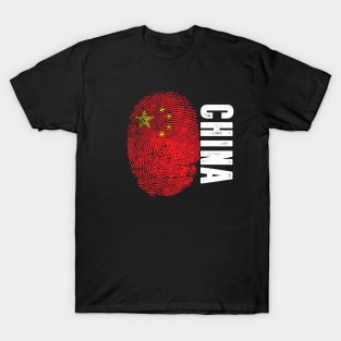 China Flag Fingerprint My Story DNA Chinese T-Shirt